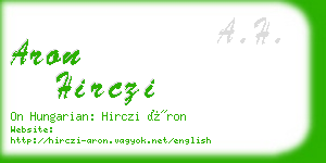 aron hirczi business card